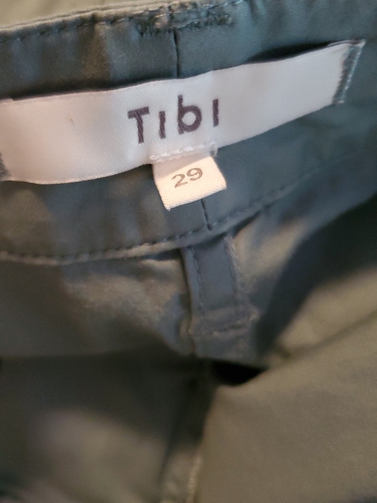 Tibi Garment Dyed Silky Cotton Sid Pants Size 29 Green Limestone - Picture 11 of 16